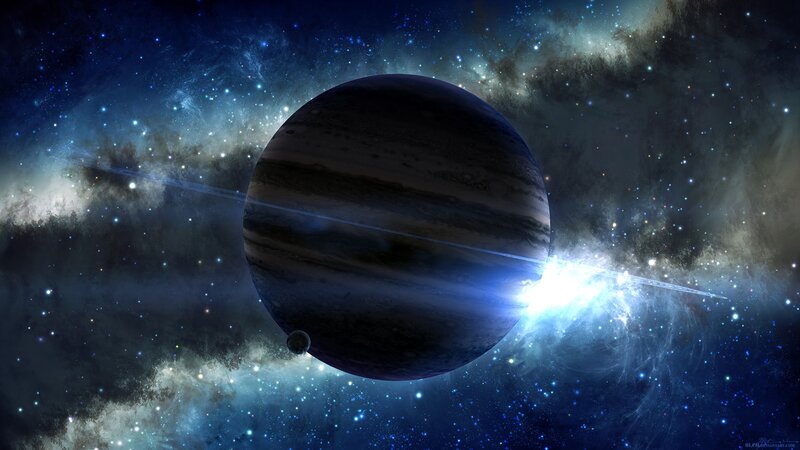 Gas Giant Planet — Blue, Dramatic
