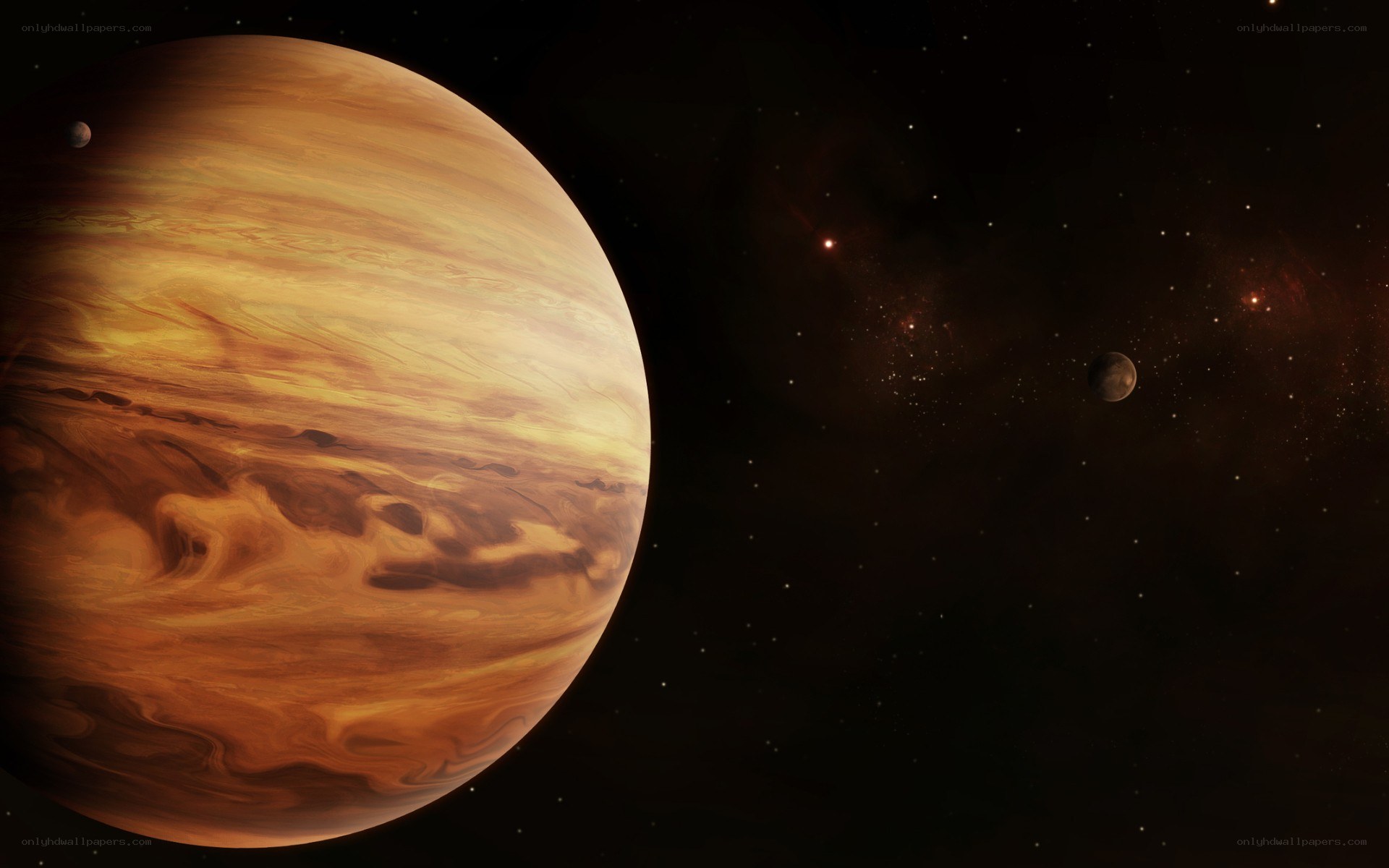 Gas giant planet in space
