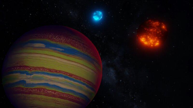 Gas Giant Planet System — Black, Dramatic, Night