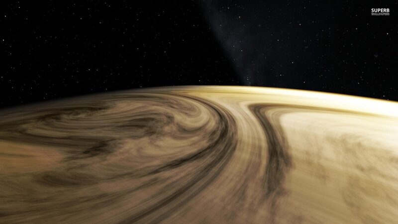 Gas giant planet with rings