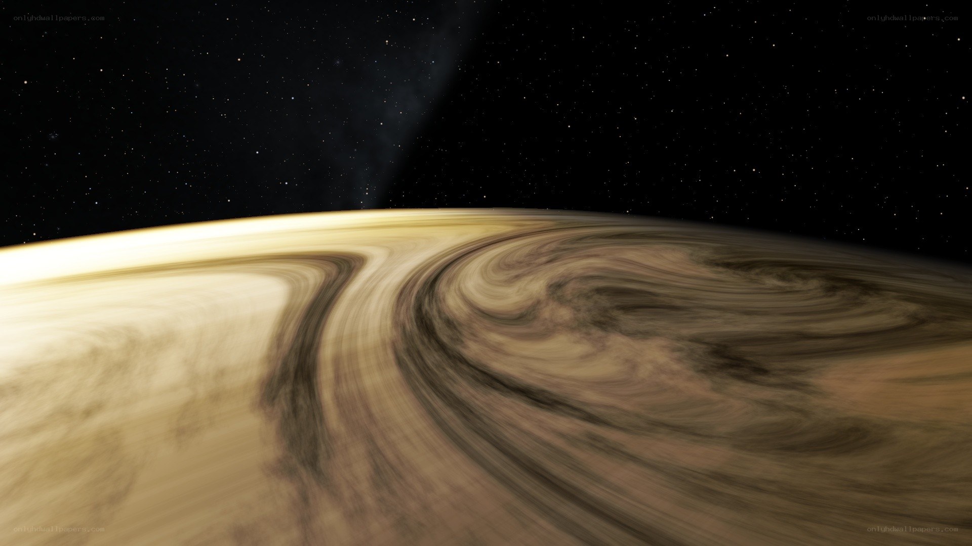 Gas giant planet with rings