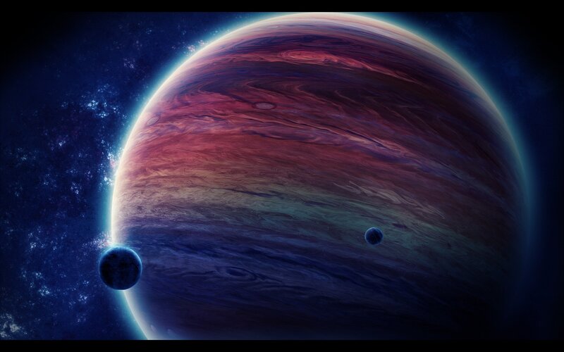 Gas giant with moons