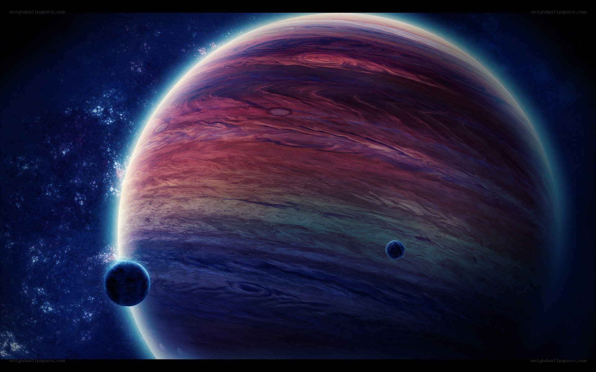 Gas giant with moons