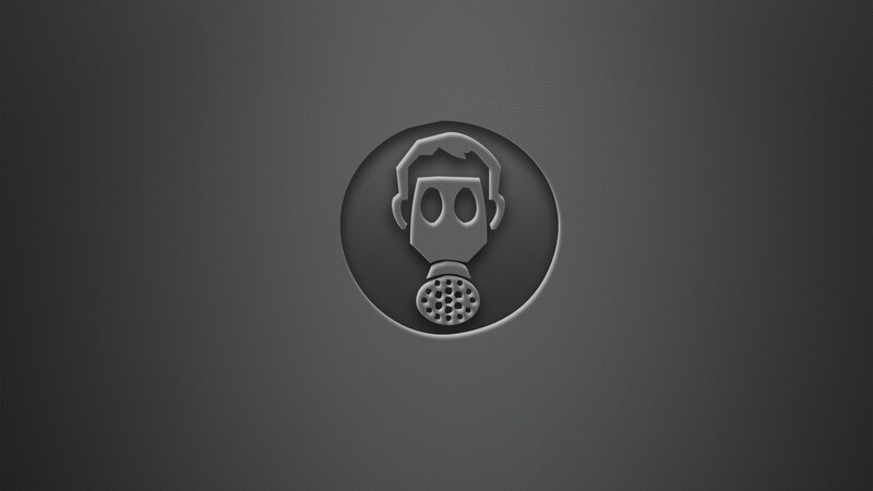 gas mask icon on dark background