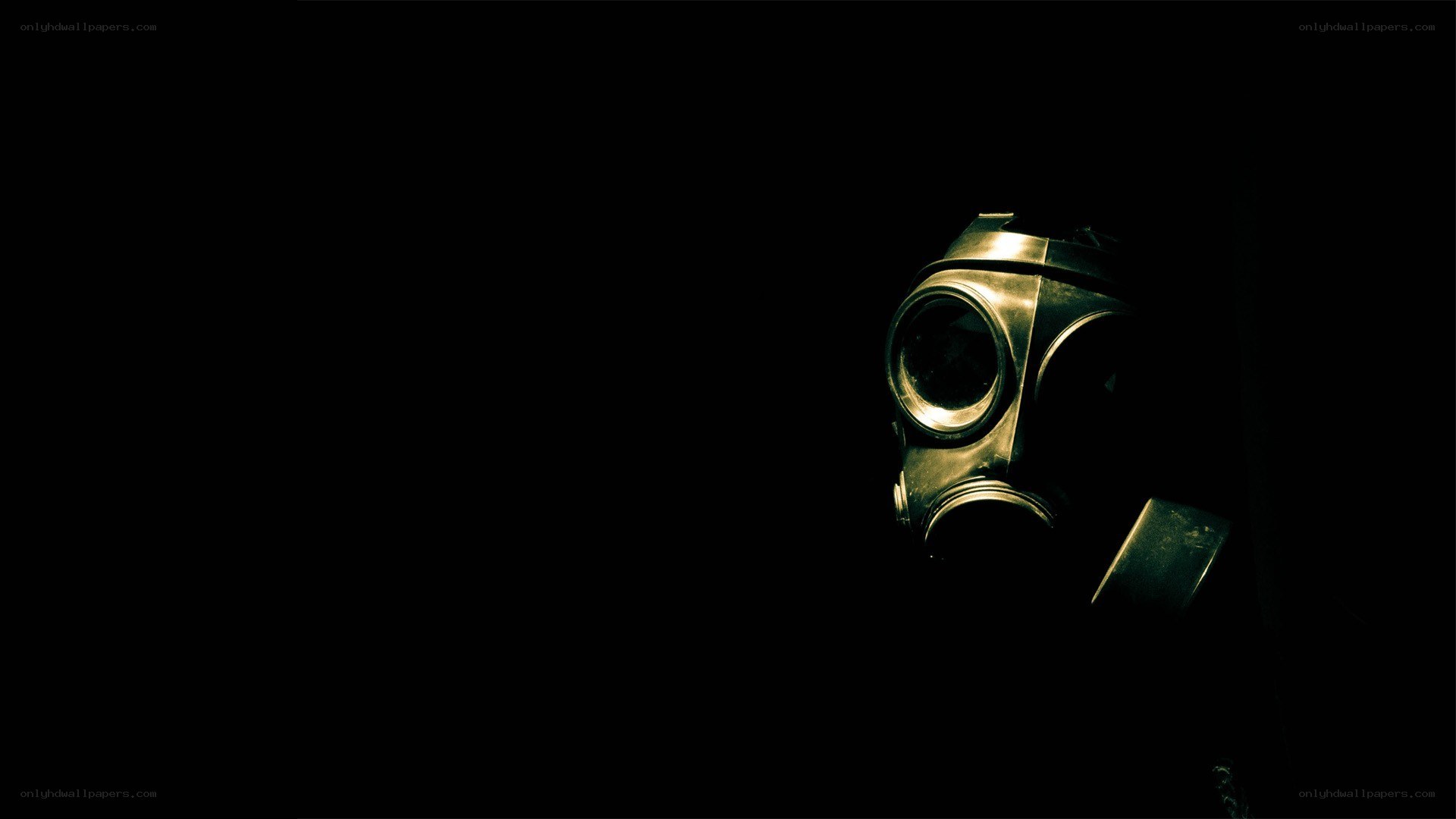 gas mask in dark
