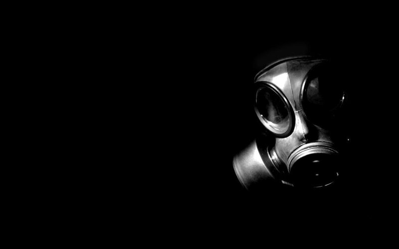 Gas Mask in Darkness — Black