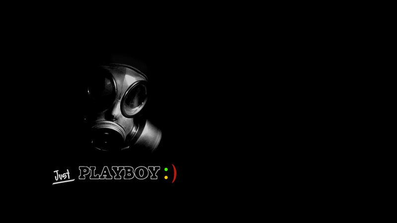 Gas Mask on Black Background — Dark