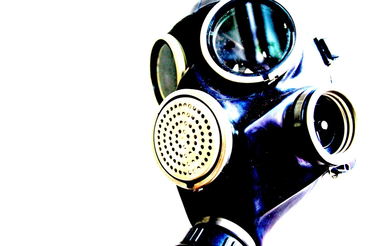 gas mask on white background