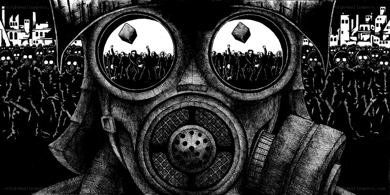 Gas Mask Protest Art