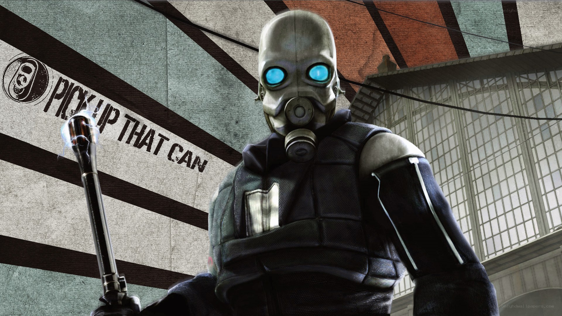 gas mask soldier with weapon