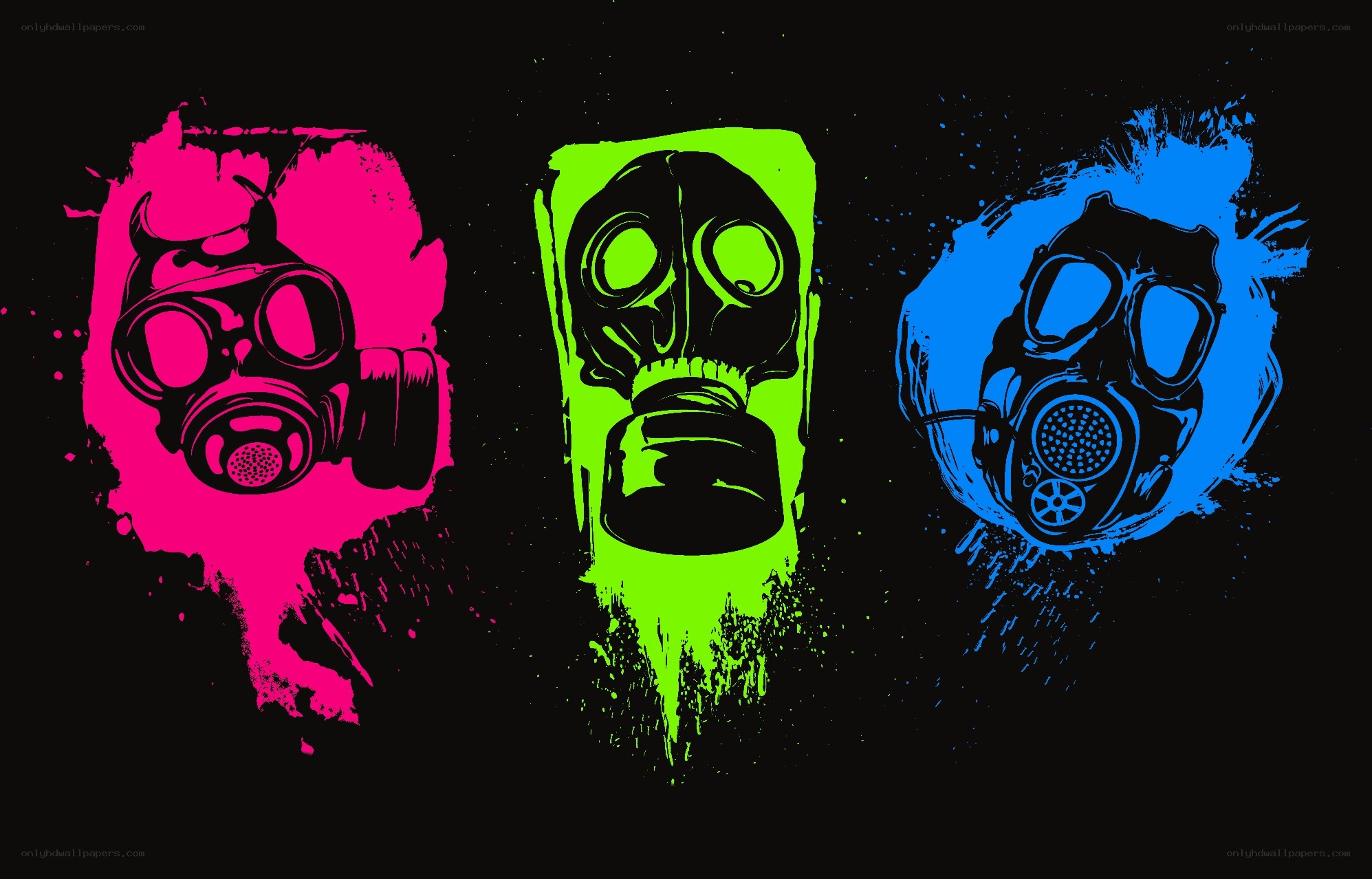 Gas mask splatter art