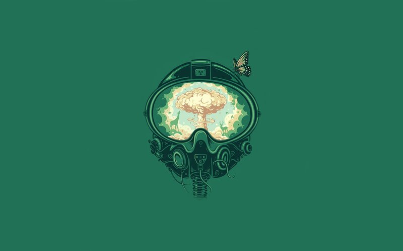 Gas Mask with Explosion