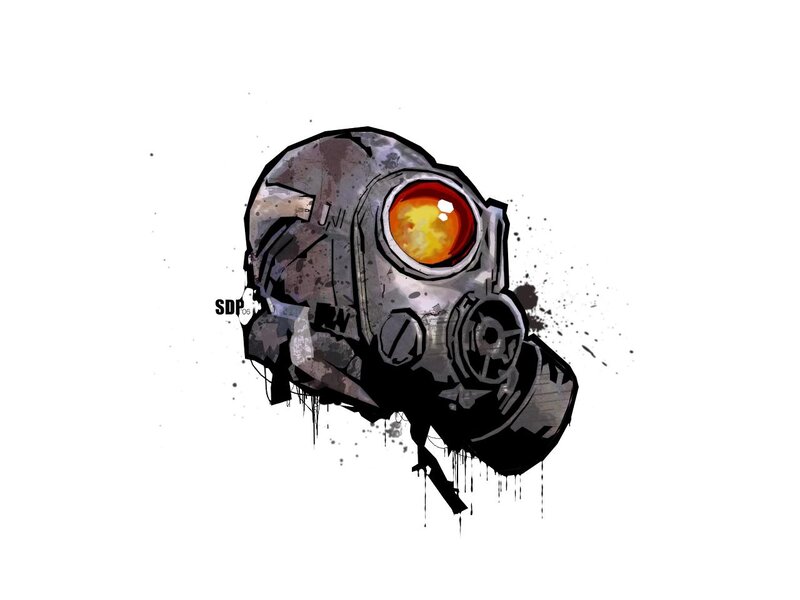 Gas Mask with Glowing Lens