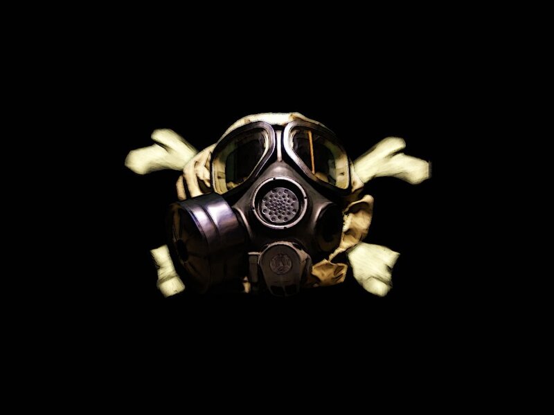 Gas Mask with Goggles — Black