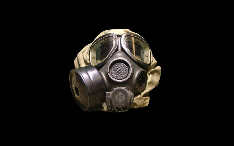 gas mask with goggles