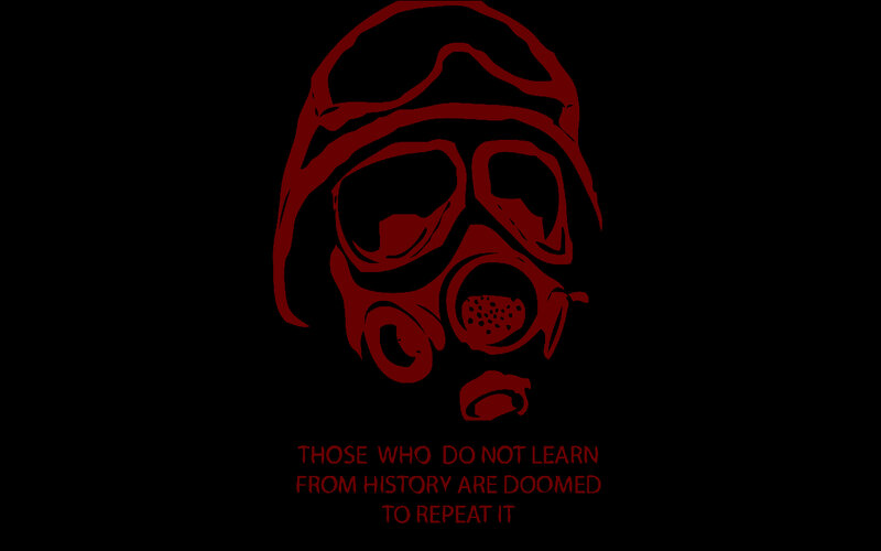 gas mask with quote