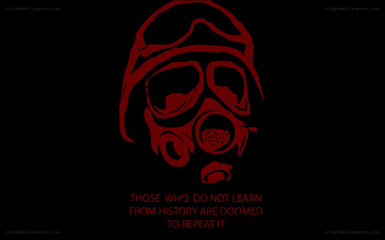 gas mask with quote