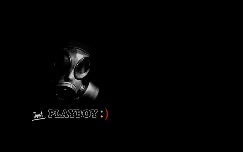 gas mask with text