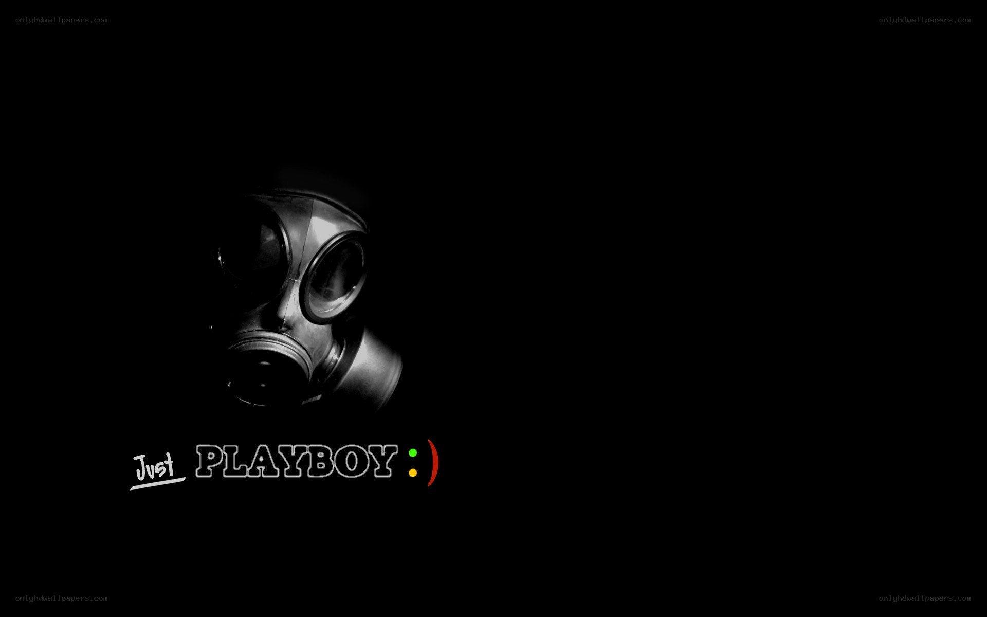 gas mask with text