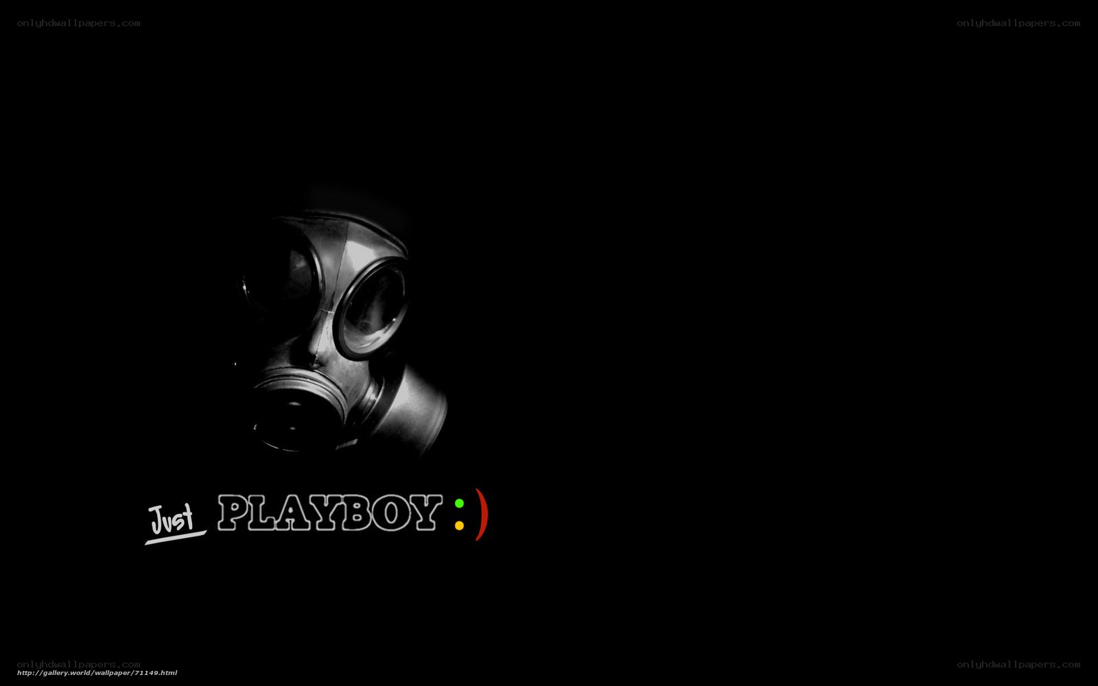 gas mask with text