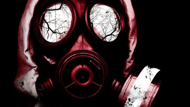Gas Mask with Tree Branches