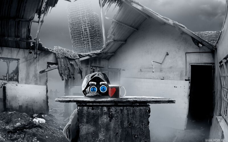 Gas-masked Figure — Black, Dramatic, Digital Art