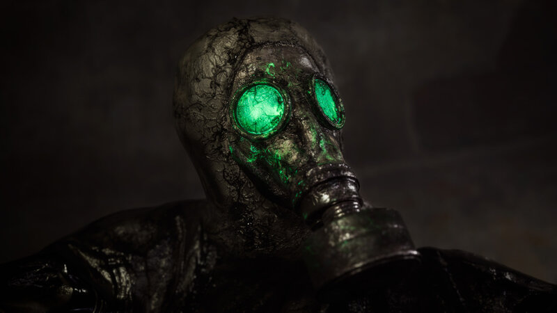 Gas-masked Figure — Black