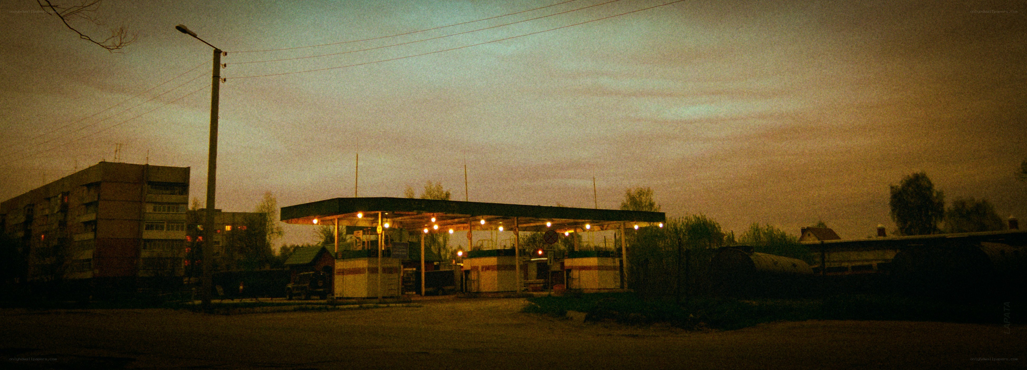 Gas station at dusk