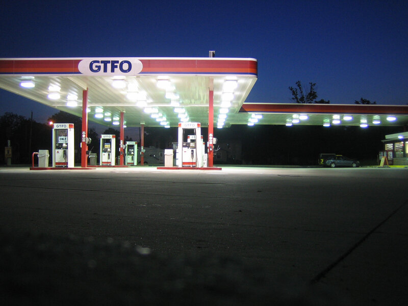 Gas station at night