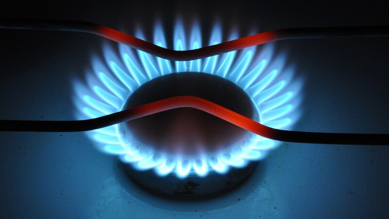 Gas Stove Burner — Blue, Dramatic, Photograph, Flame