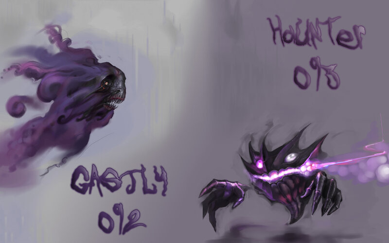 Gastly and Haunter concept art