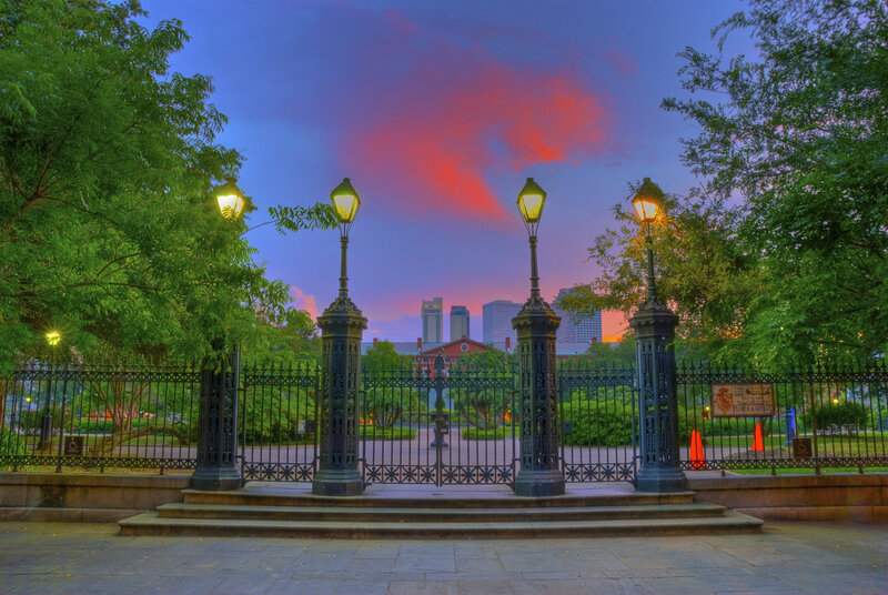 Gated Entrance at Dusk