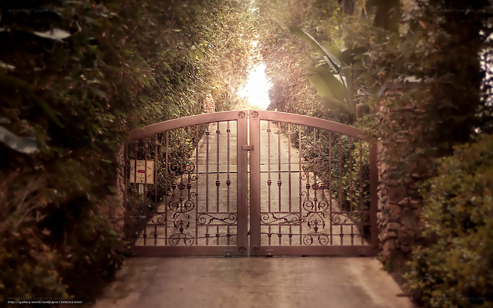 Gated entrance with sunlight