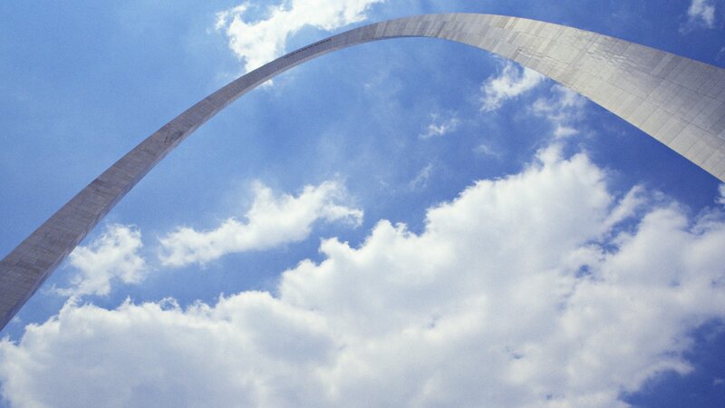 Gateway Arch against blue sky
