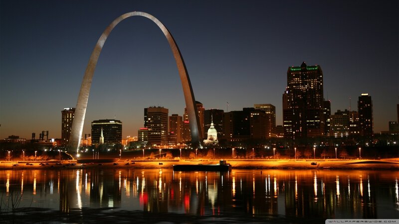 Gateway Arch at Night — Blue, Serene, Photograph