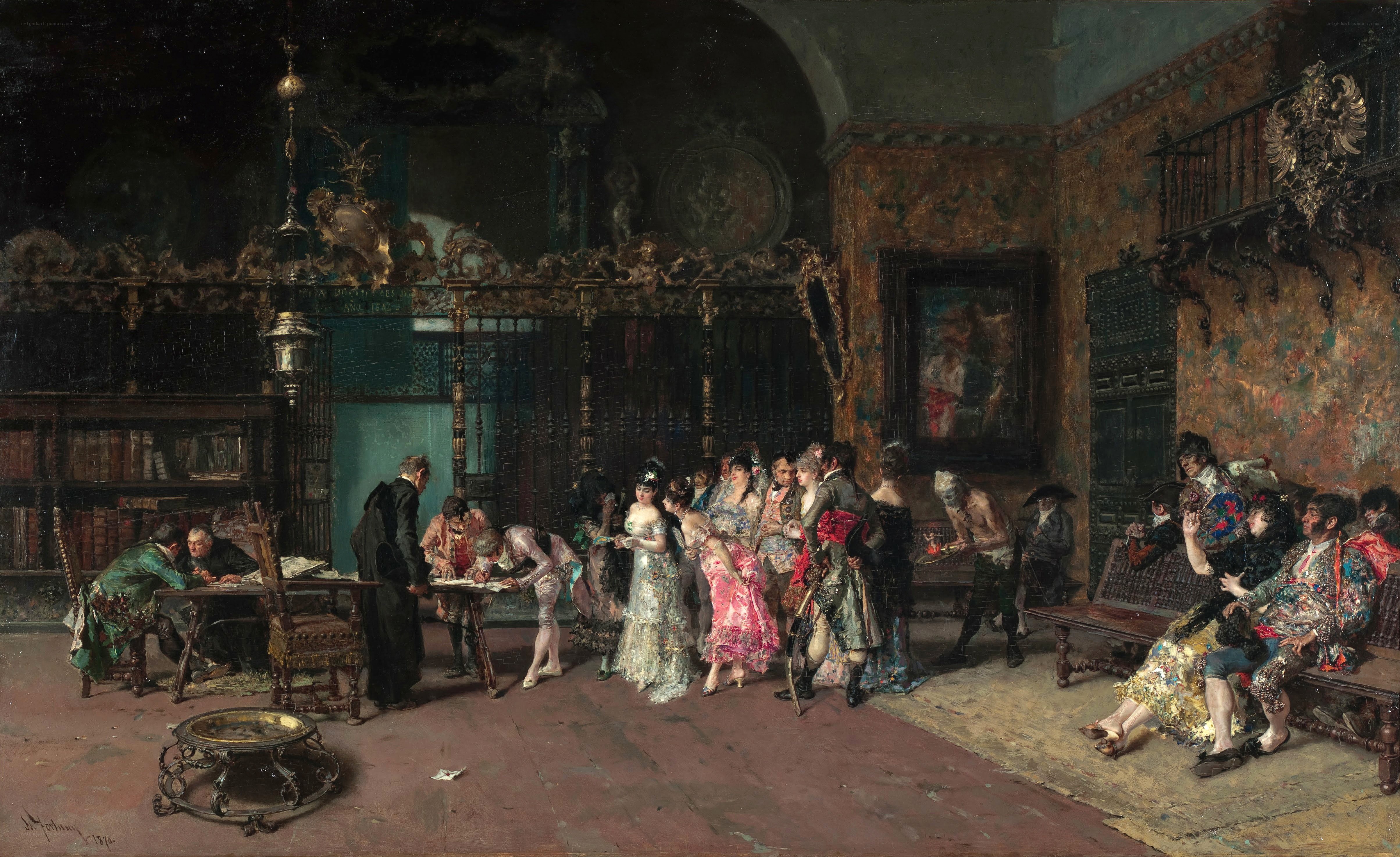 Gathering in a grand hall