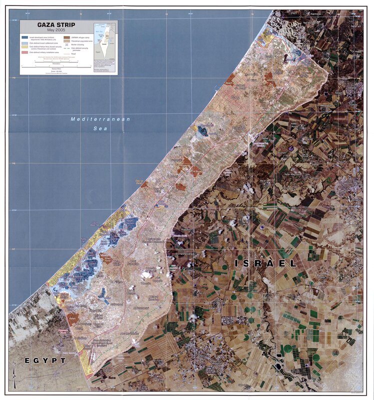 Gaza Strip satellite map