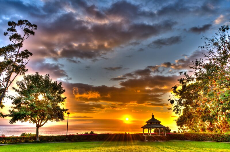 Gazebo at Sunset — Orange