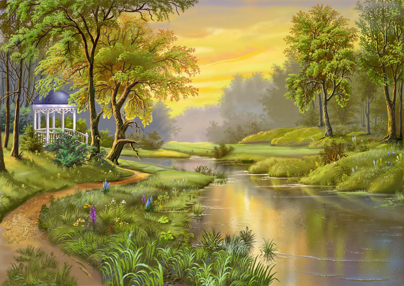 Gazebo by a River
