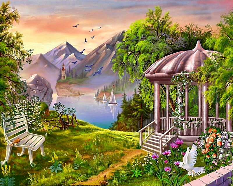 Gazebo by Lake