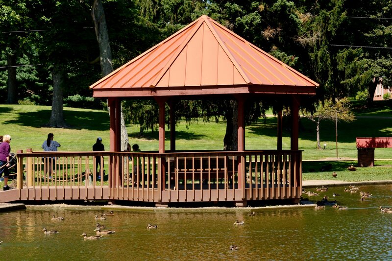 Gazebo by Pond — Brown