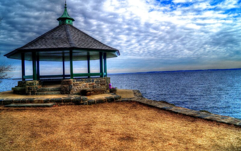 Gazebo by the Water — Blue