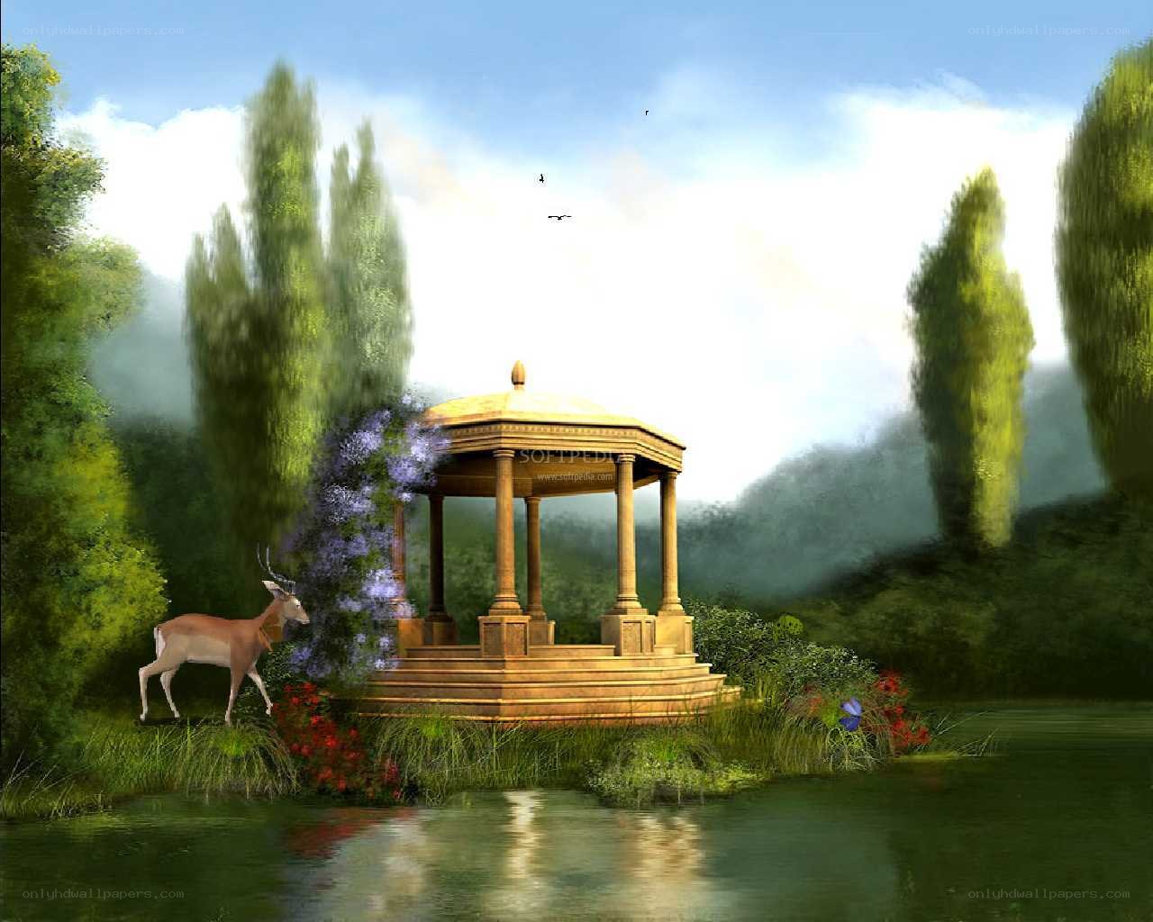 Gazebo in a tranquil garden