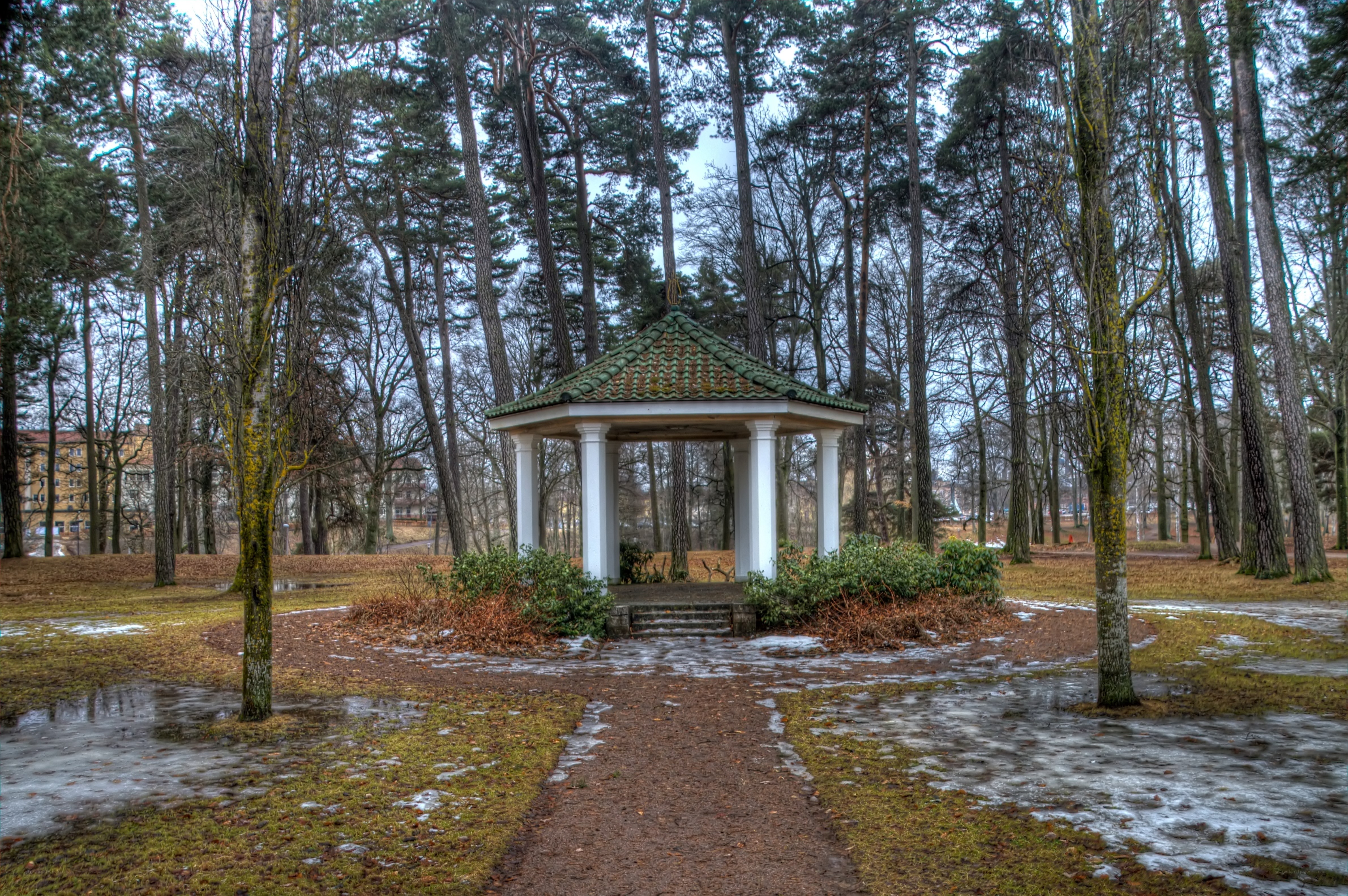 Gazebo in a winter park