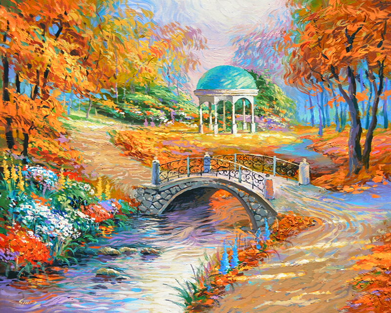 Gazebo in Autumn Park — Orange, Serene
