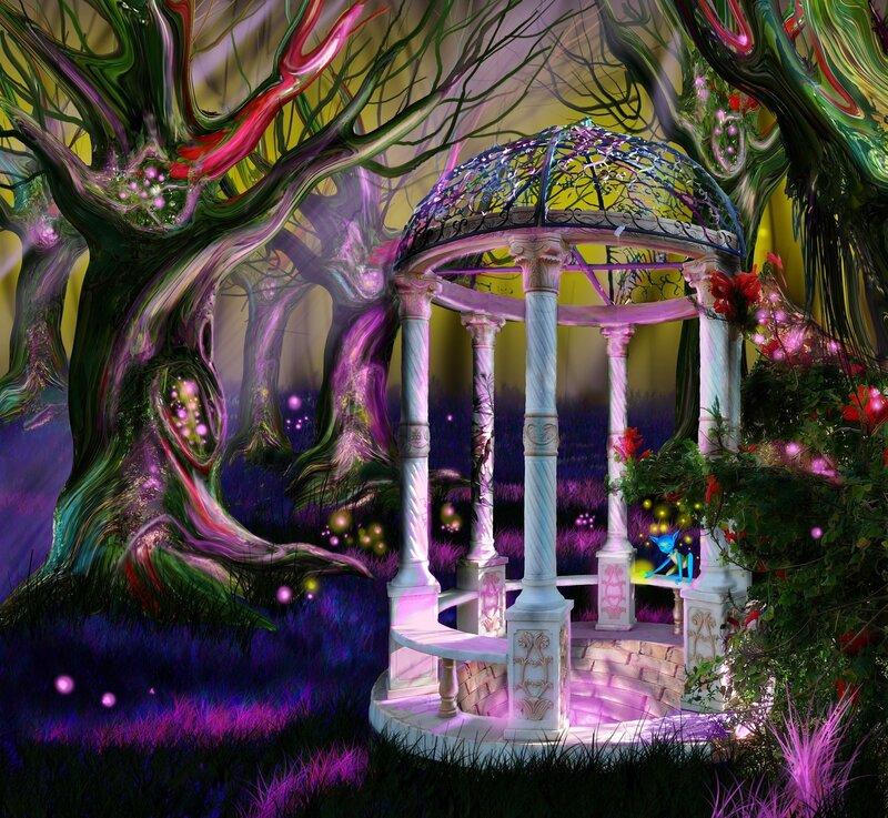 Gazebo in Enchanted Forest — Purple