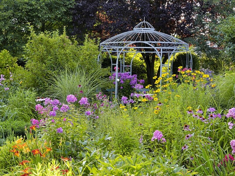 Gazebo in Flower Garden