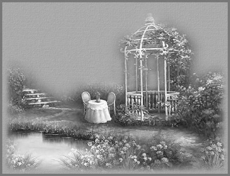 Gazebo in Garden — Black