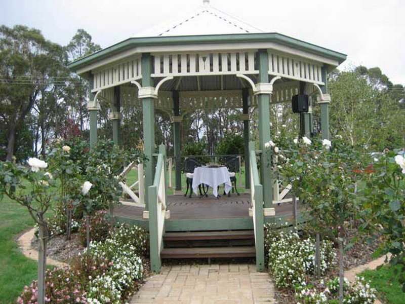 Gazebo in Garden — Green, Serene, Afternoon, Photograph