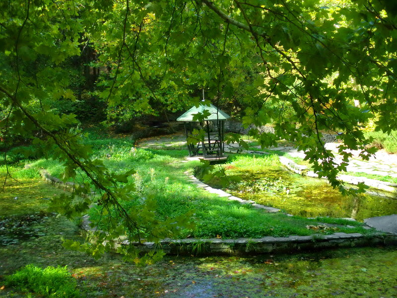 Gazebo in Garden — Green, Serene, Afternoon, Photograph, Trees
